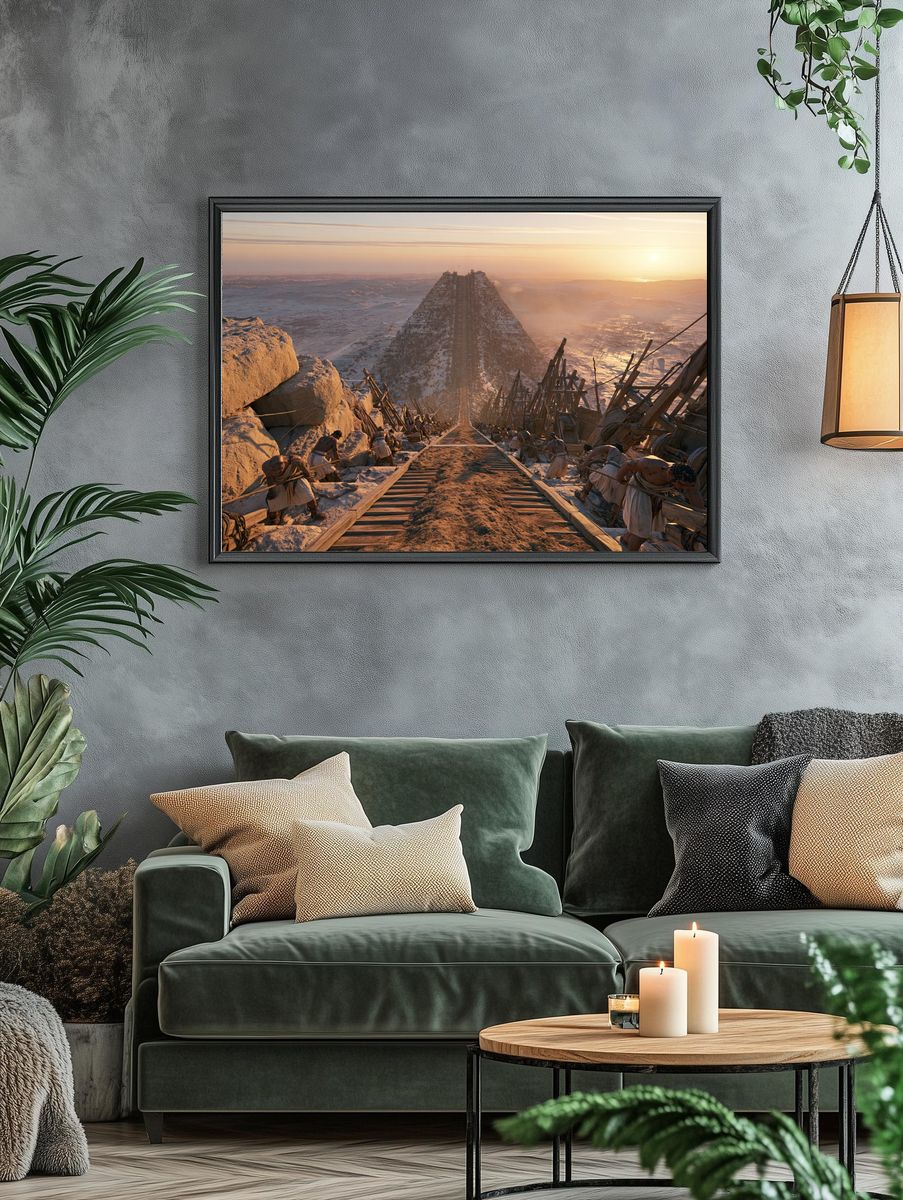 Ancient Pyramid Ascent Illustration Print. — room view 4