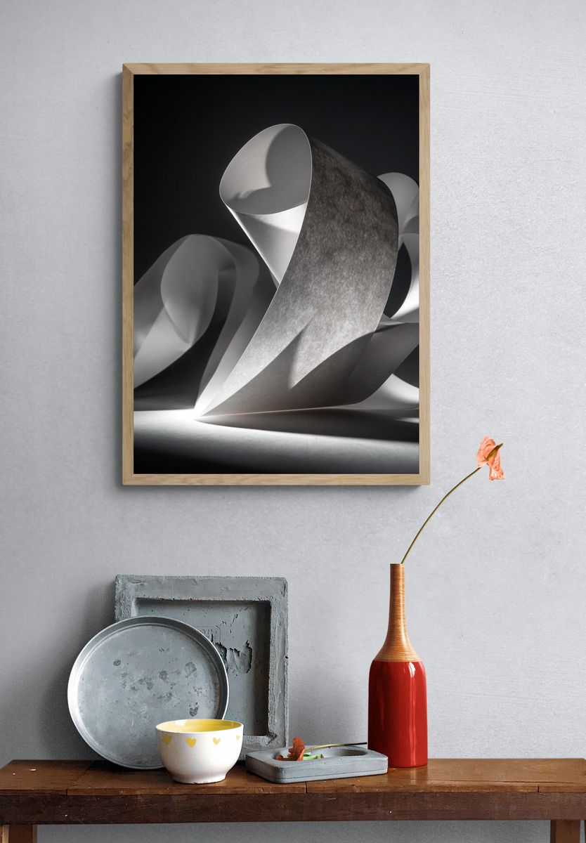 Abstract Paper Sculpture Poster. — room view 3