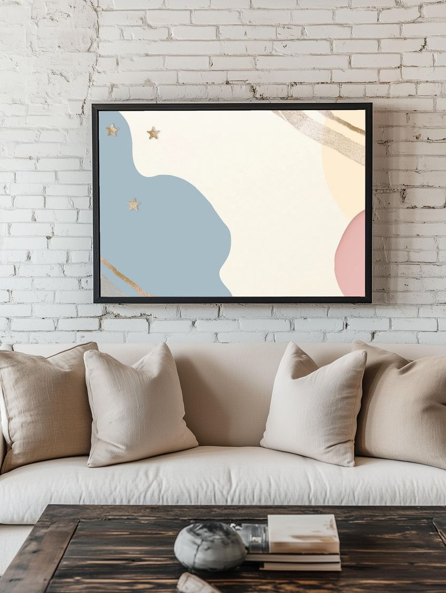 Abstract Stars and Waves Poster. — room view 1