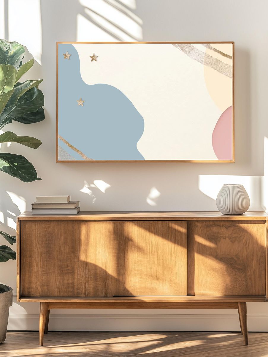 Abstract Stars and Waves Poster. — room view 3