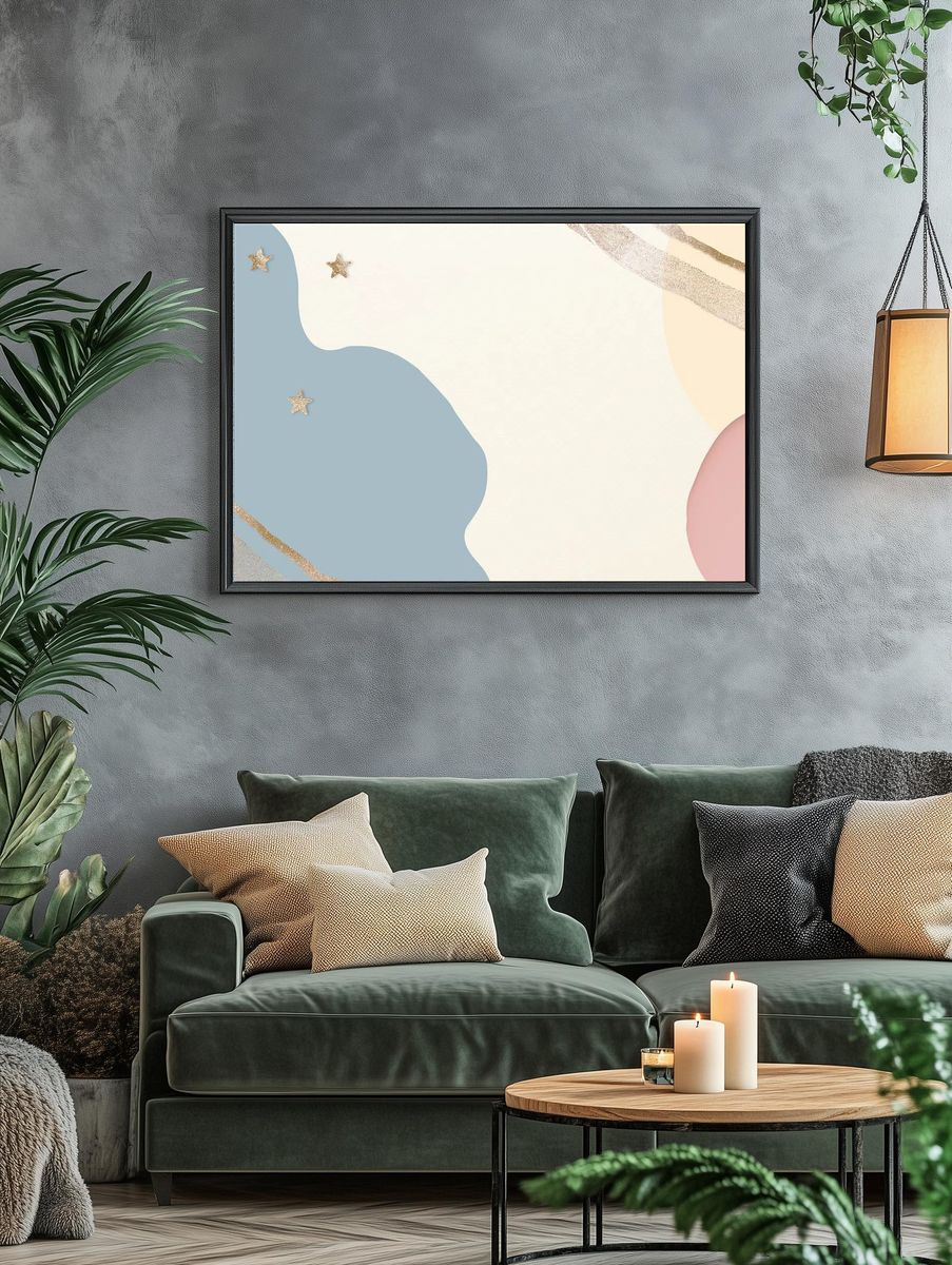 Abstract Stars and Waves Poster. — room view 4