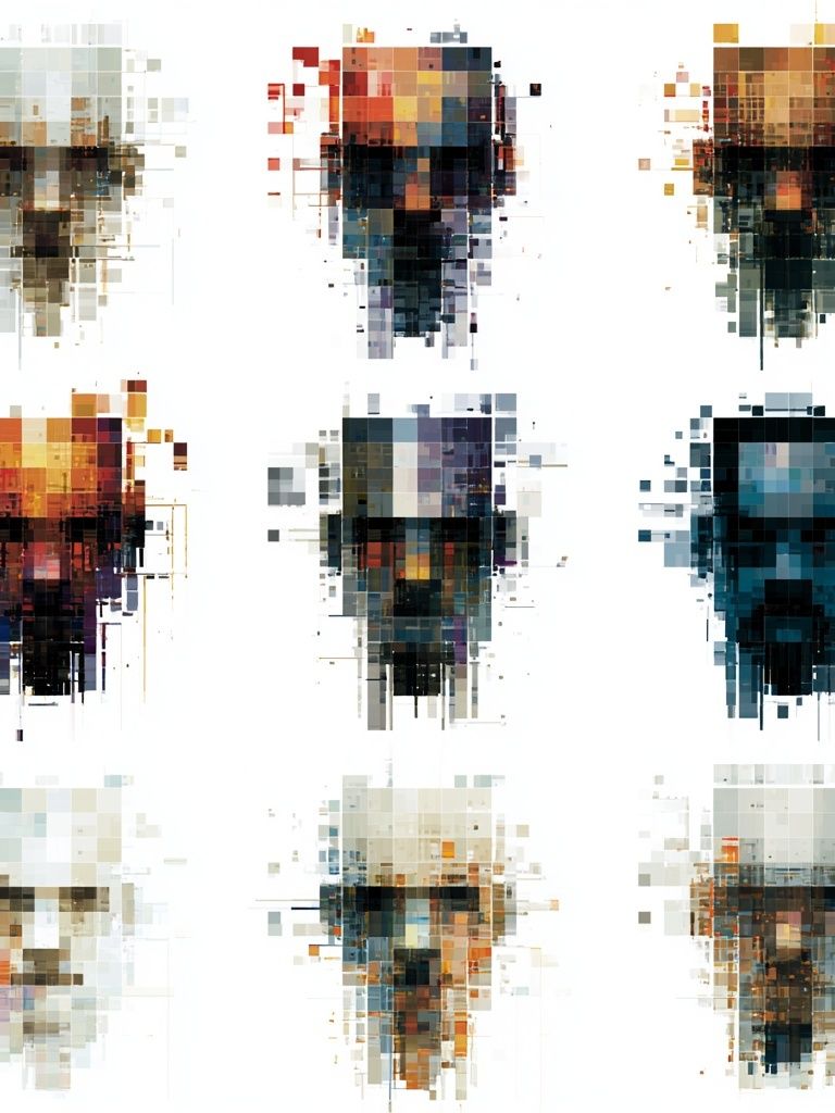 Pixel Totem Abstract Poster. poster — abstract art