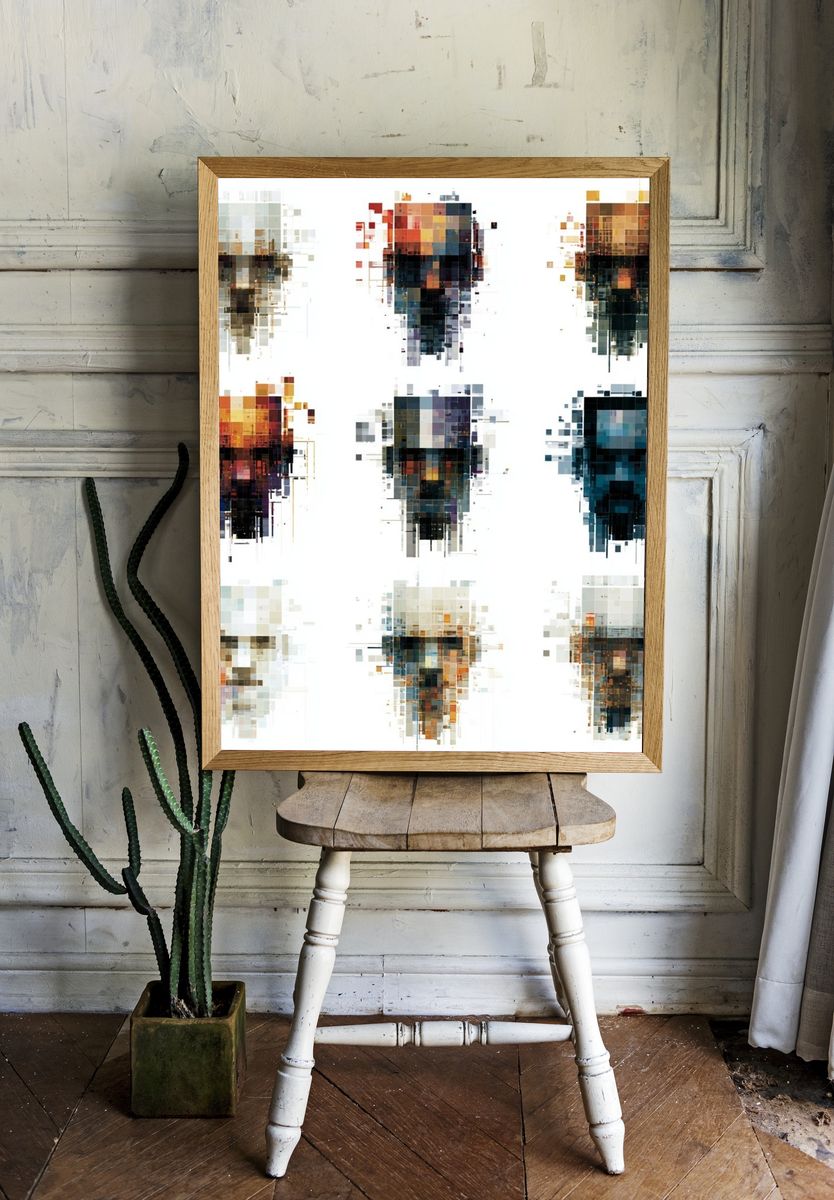 Pixel Totem Abstract Poster. — room view 1