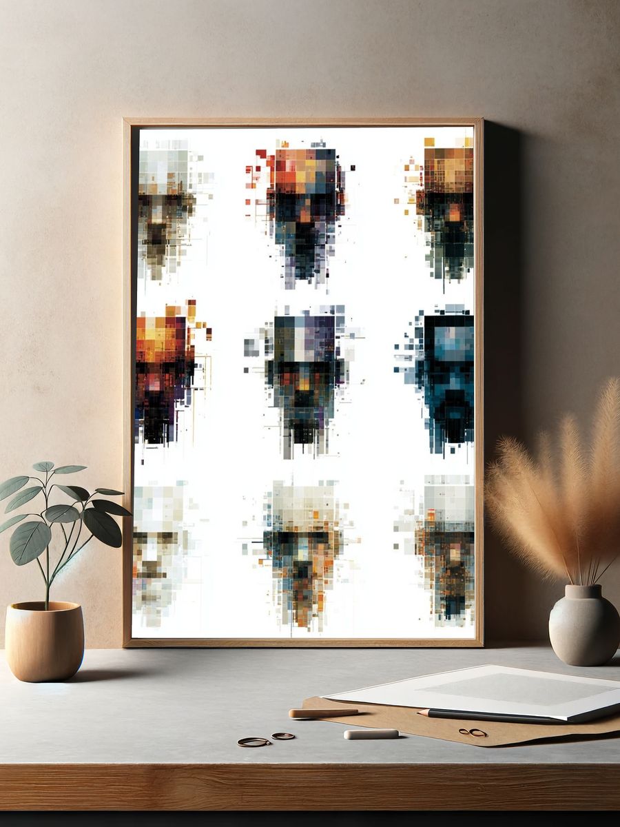 Pixel Totem Abstract Poster. — room view 2
