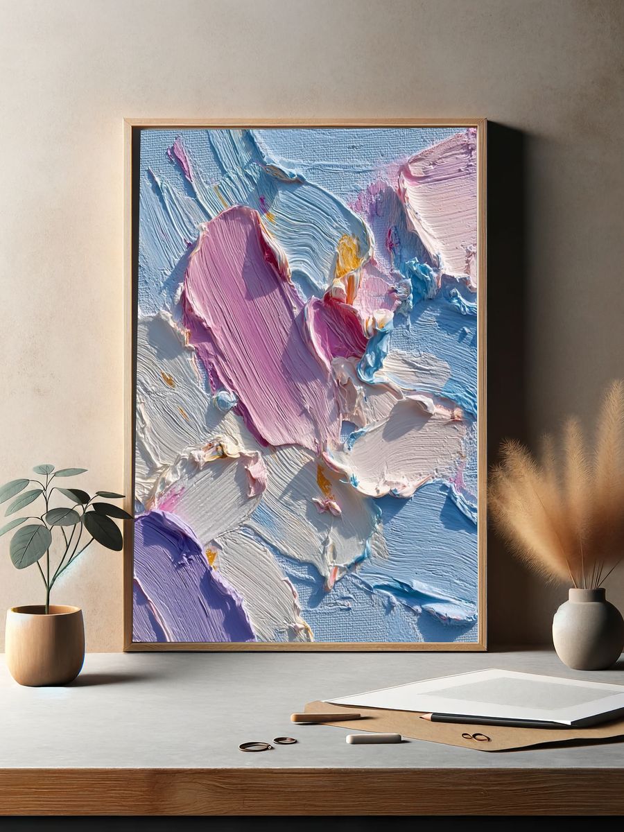 Abstract Pastel Texture Poster. — room view 2
