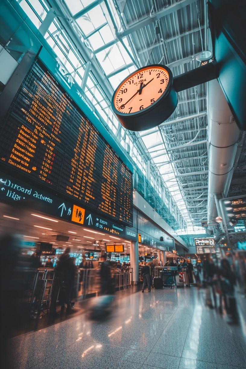 Airport Terminal Clock Photography Poster. poster detail