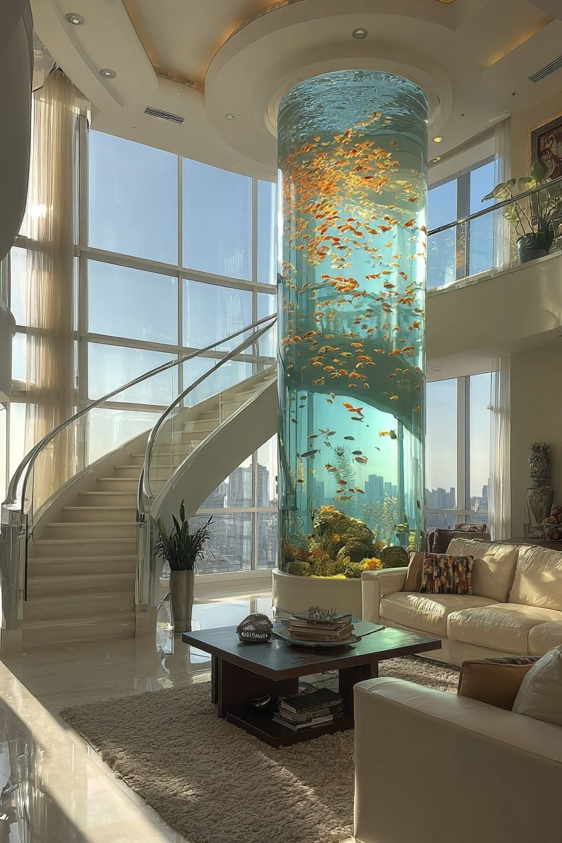 Luxury Aquarium Interior Photography Poster. poster — photography art