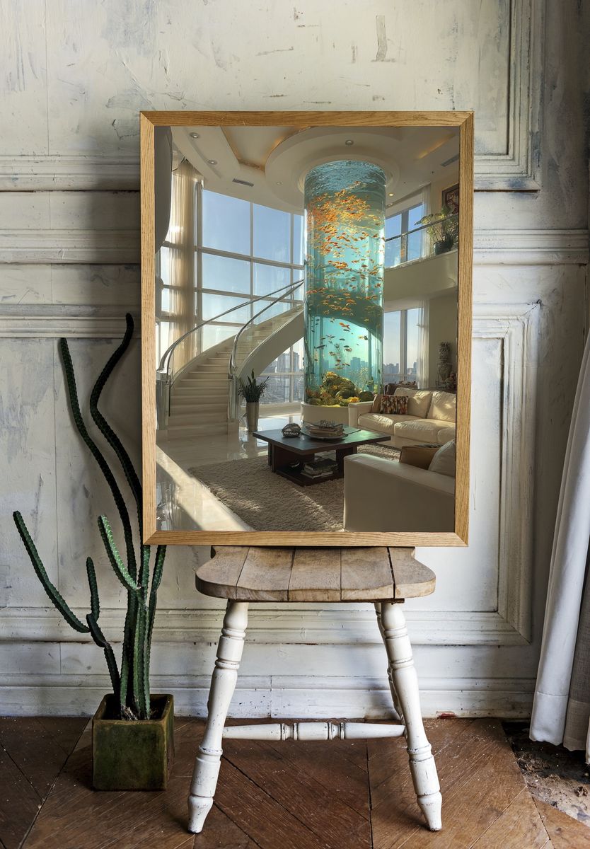 Luxury Aquarium Interior Photography Poster. — room view 1