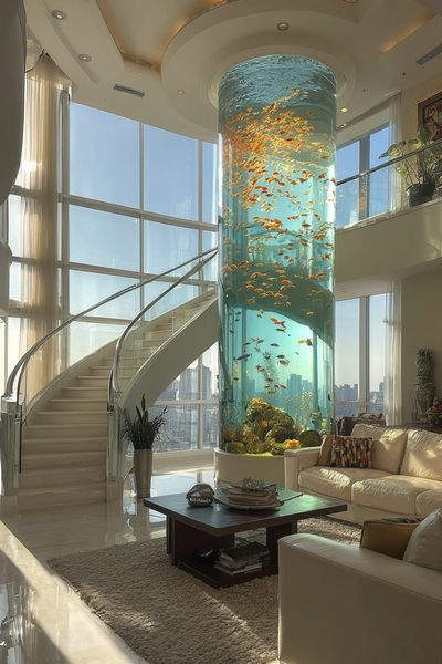 Luxury Aquarium Interior Photography Poster.
