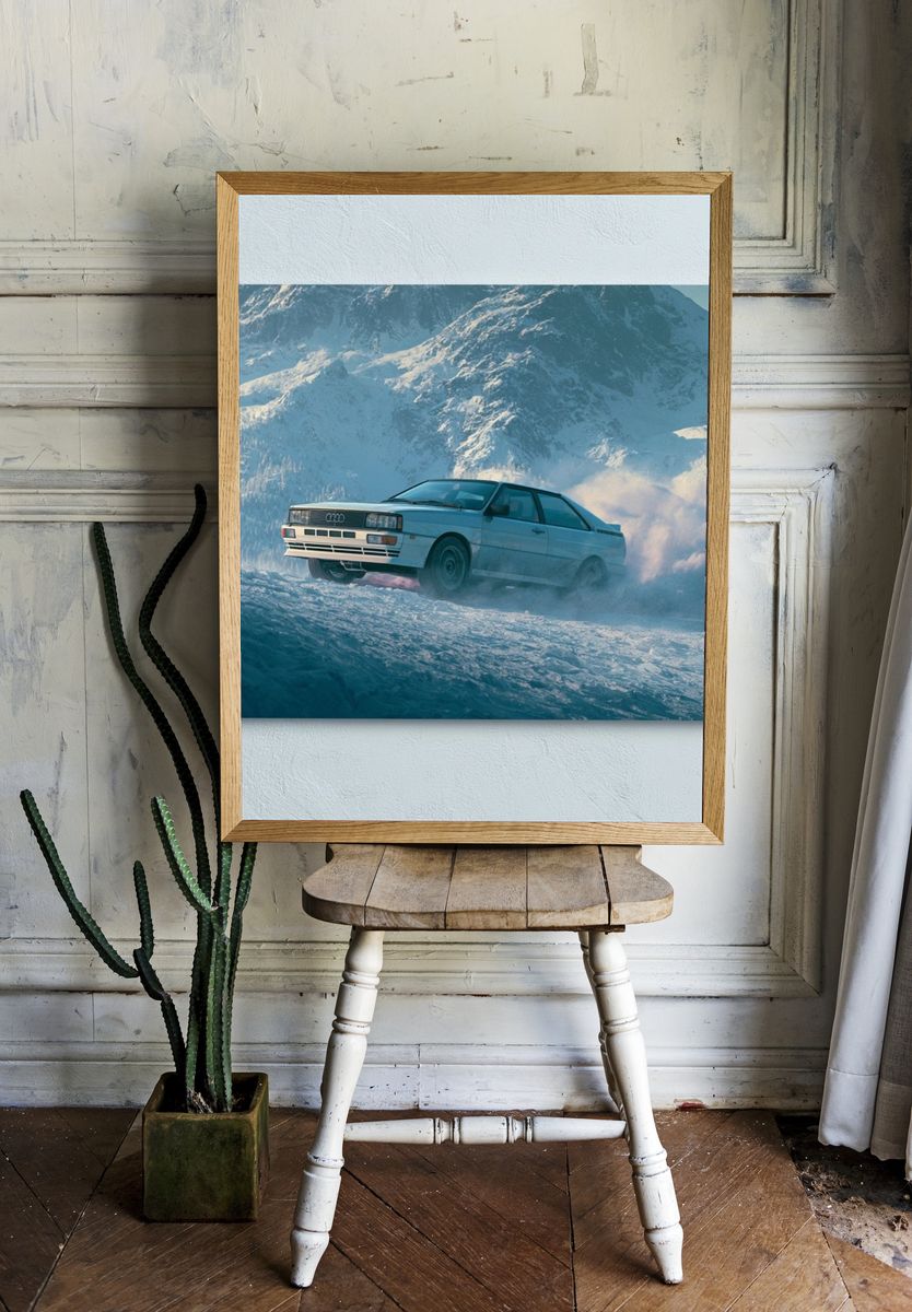 Audi Quattro Snow Drift Poster. — room view 1