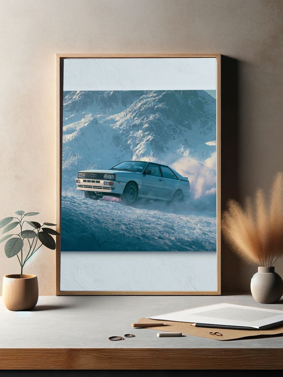 Audi Quattro Snow Drift Poster. — room view 2