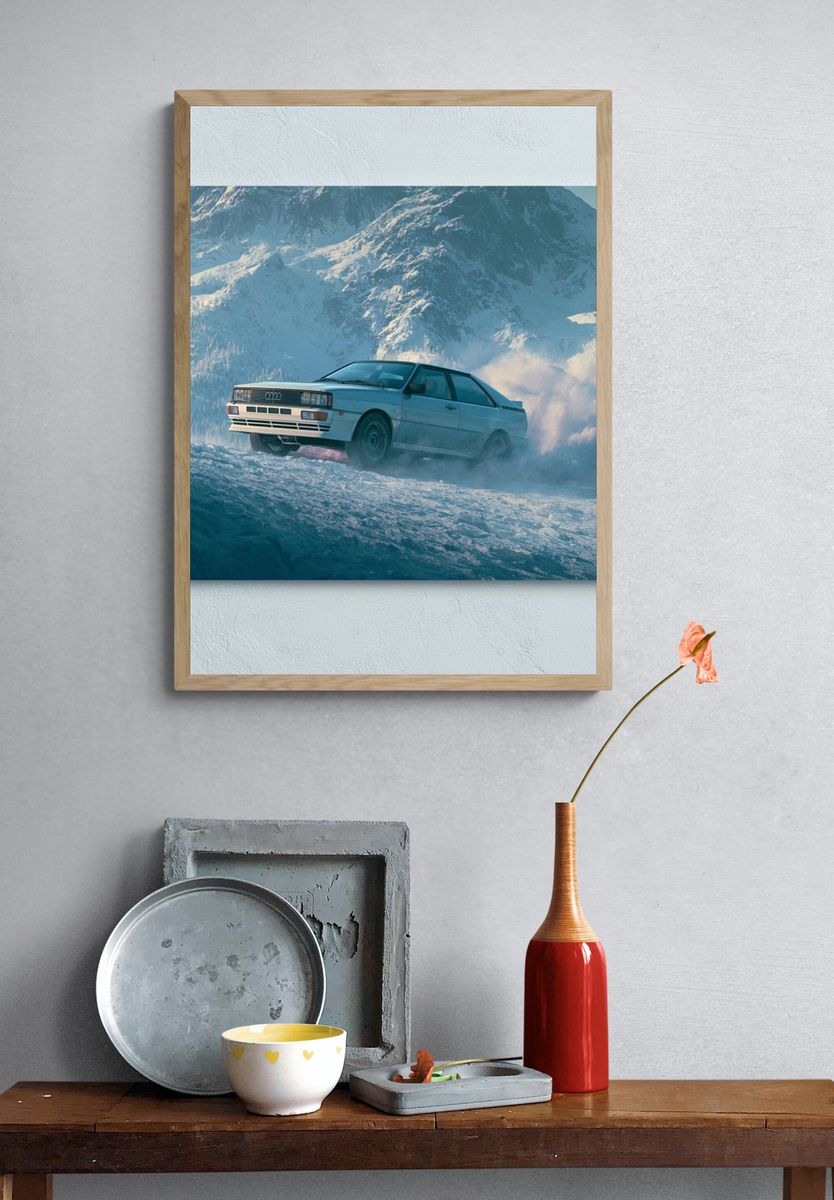 Audi Quattro Snow Drift Poster. — room view 3