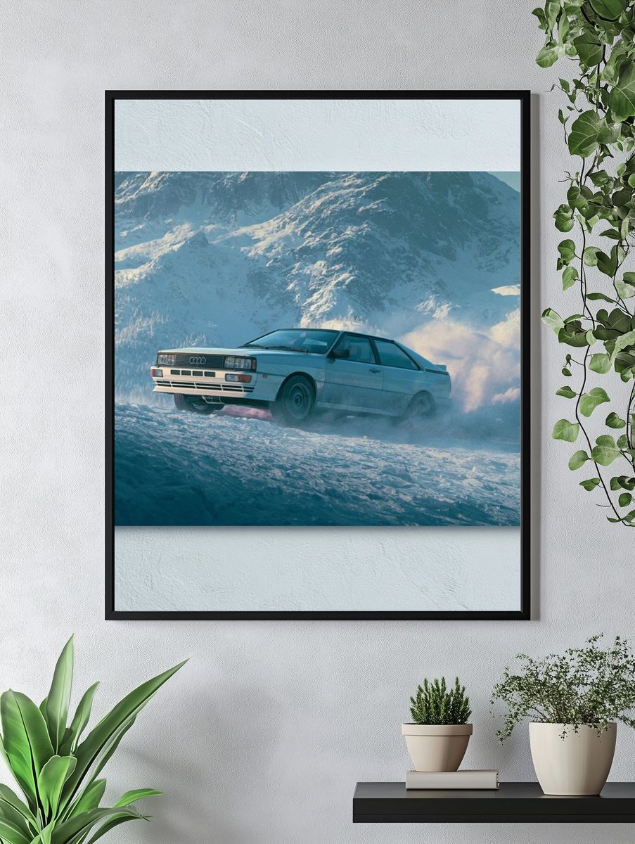 Audi Quattro Snow Drift Poster. — room view 4