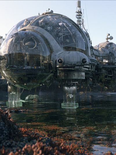 Futuristic Seaside Dome Poster.