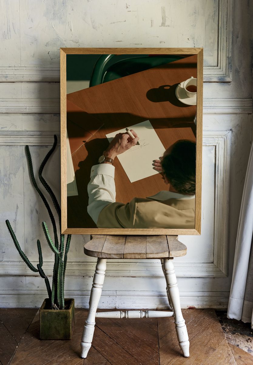 Architect Sketching Desk Photography Poster. room preview