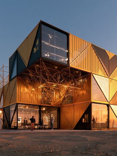 Golden Modular Pavilion Photography Poster. poster