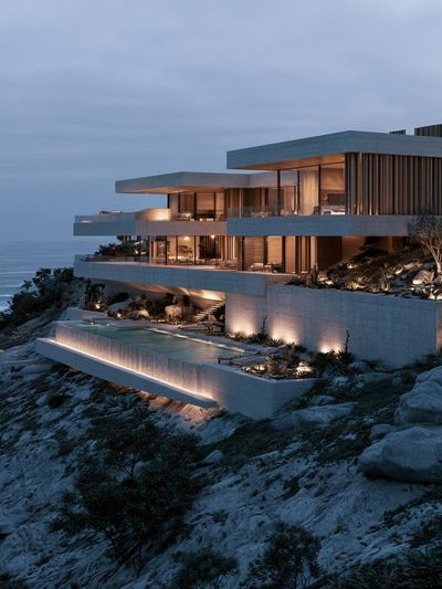 Cliffside Modern Villa Print.