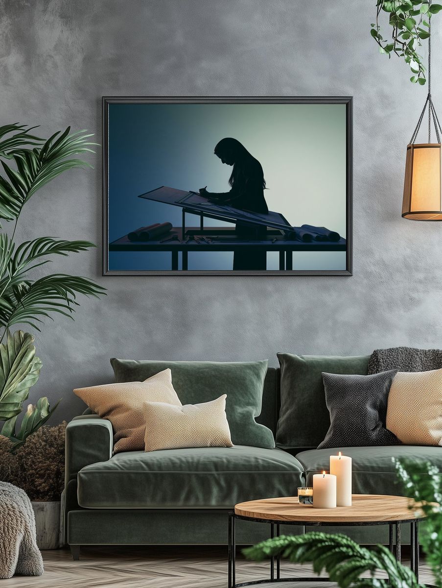 Architect Silhouette Photography Poster. — room view 4