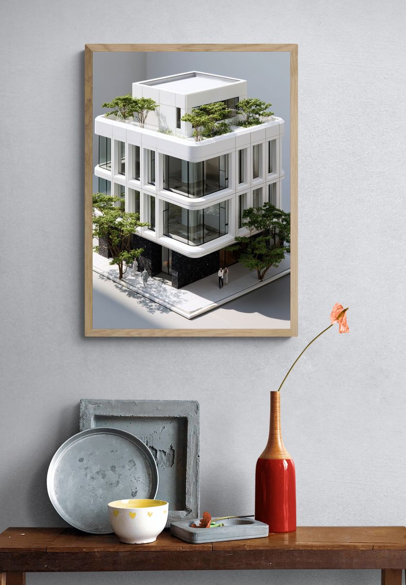 Modern Architectural Model Print. — room view 3