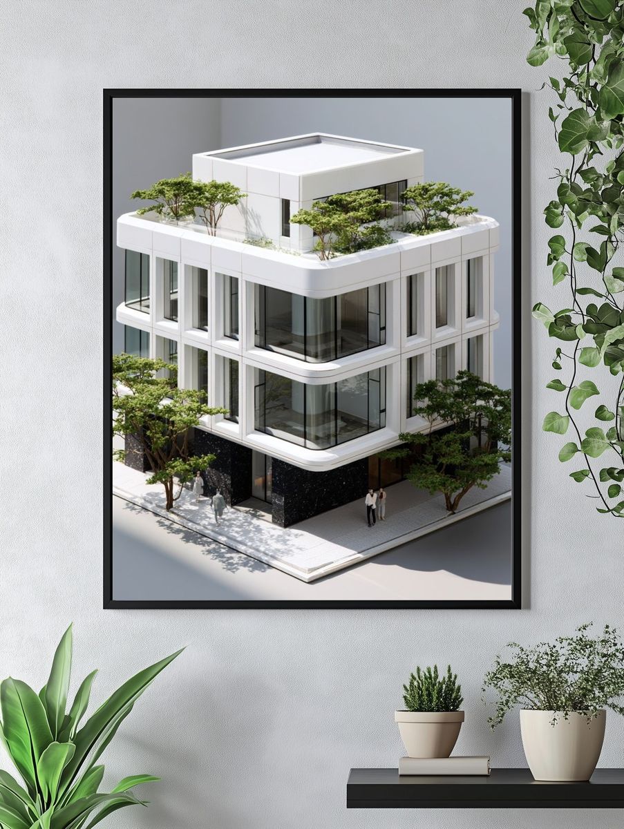 Modern Architectural Model Print. — room view 4