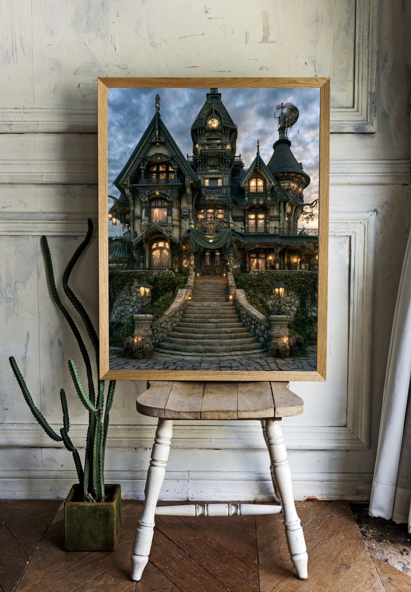 Enchanted Gothic Manor Poster. room preview