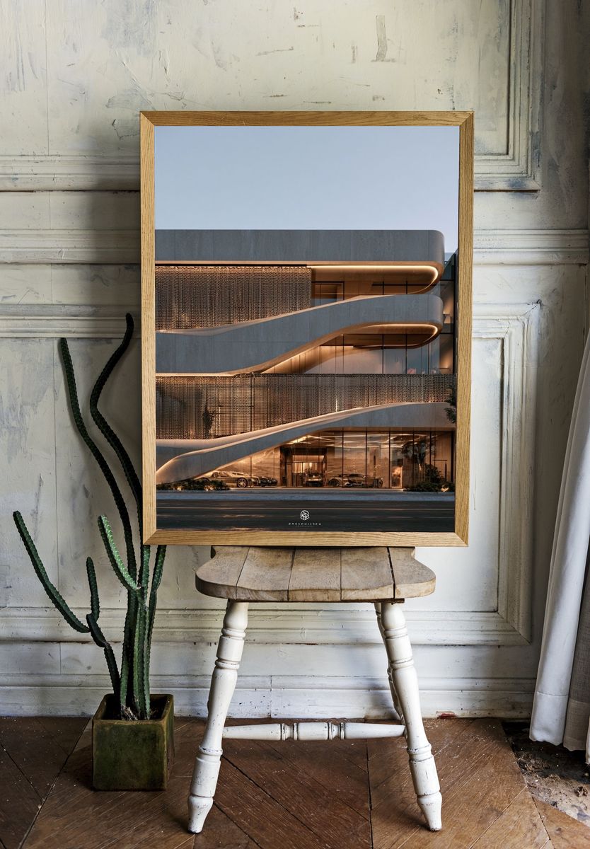 Modern Luxury Building Photography Poster. room preview