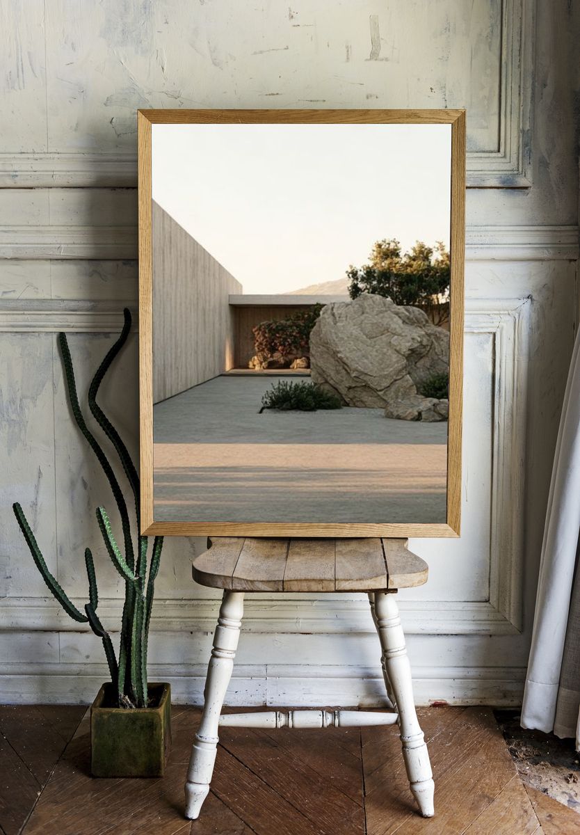 Minimalist Courtyard Architecture Poster. room preview