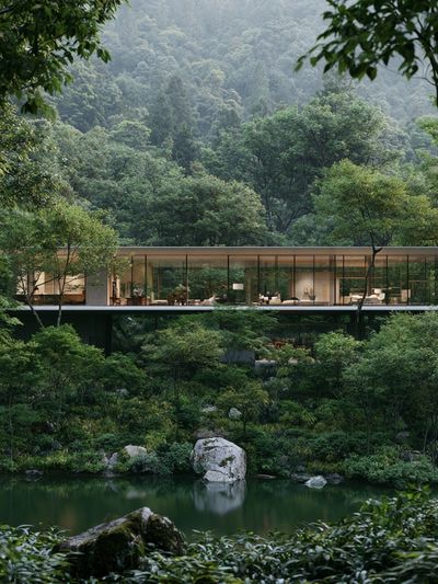 Forest Retreat Architecture Poster.