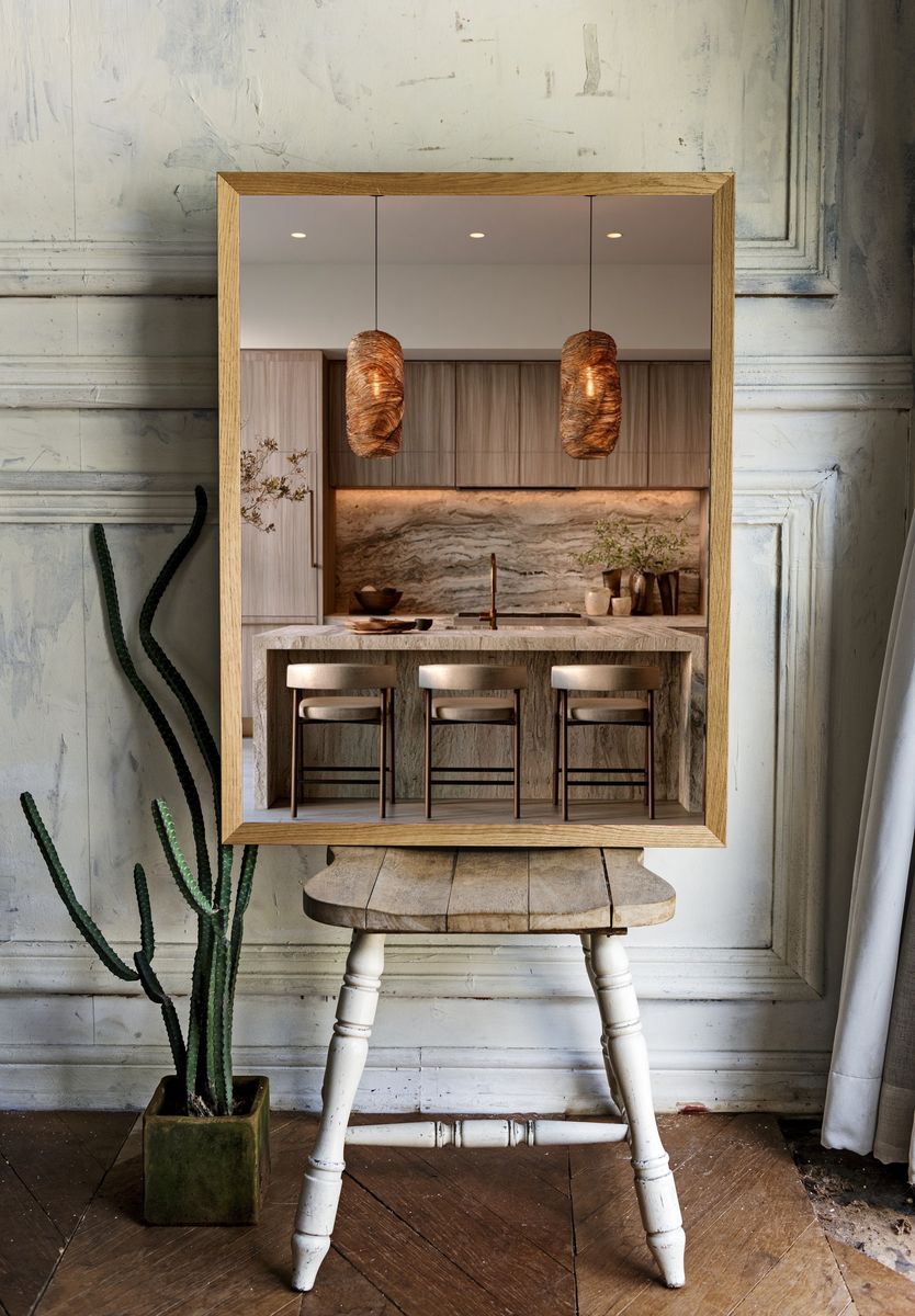 Warm Minimalist Kitchen Interior Poster. room preview