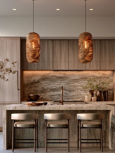 Warm Minimalist Kitchen Interior Poster.