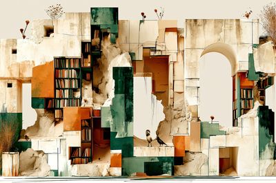 Abstract Architectural Collage Poster.