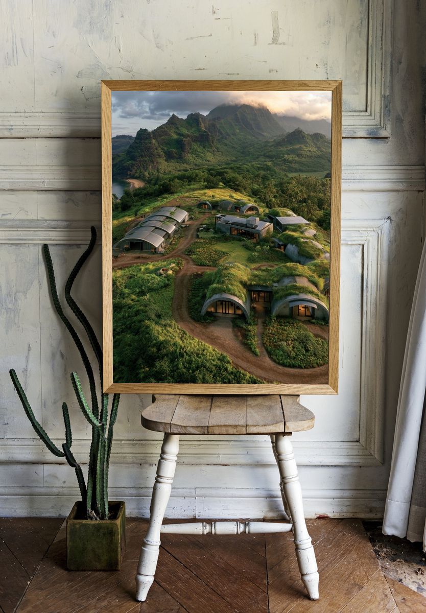 Tropical Eco Resort Landscape Poster. room preview