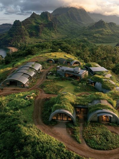 Tropical Eco Resort Landscape Poster.