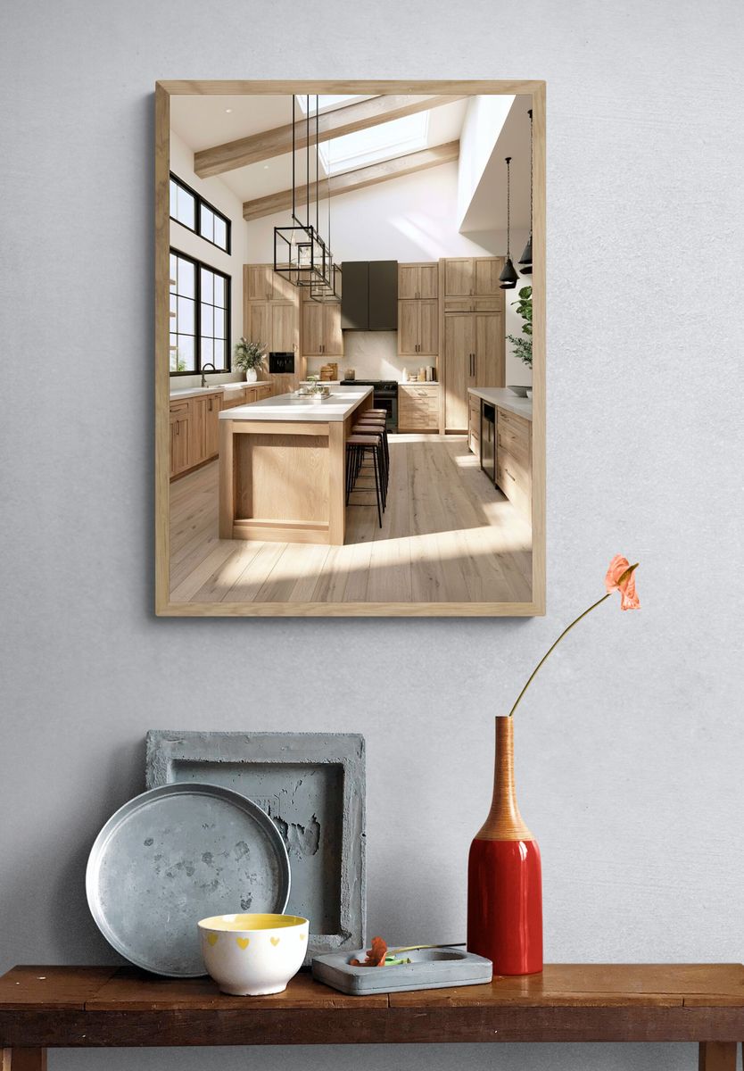 Modern Sunlit Kitchen Interior Print. — room view 3