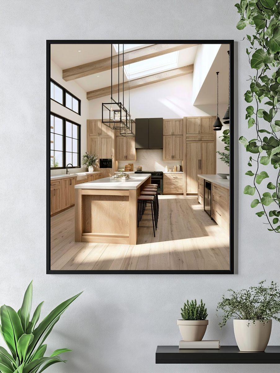 Modern Sunlit Kitchen Interior Print. — room view 4