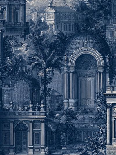 Blue Architectural Garden Print.
