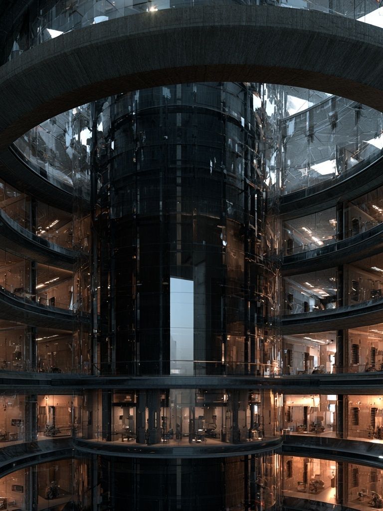 Futuristic Atrium Architecture Poster. poster — architecture art