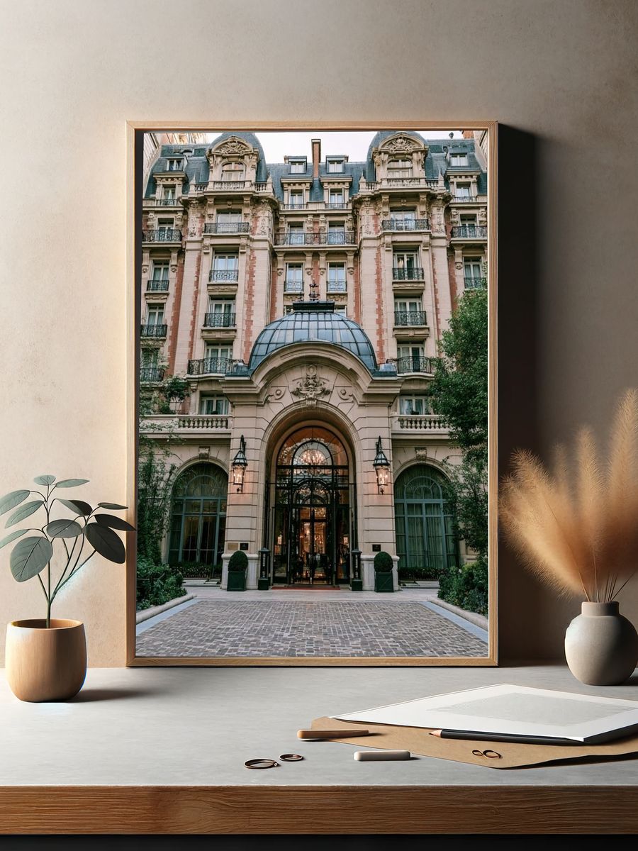 Parisian Hotel Facade Photography Poster. — room view 2