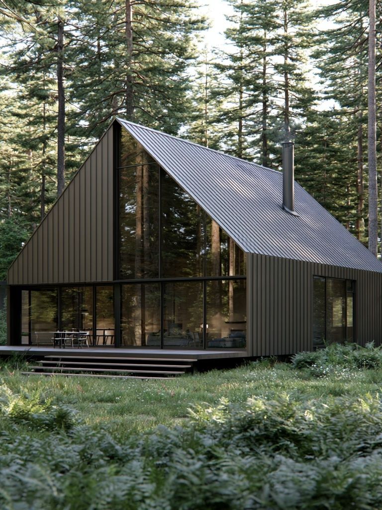 Forest Cabin Architecture Print. poster detail