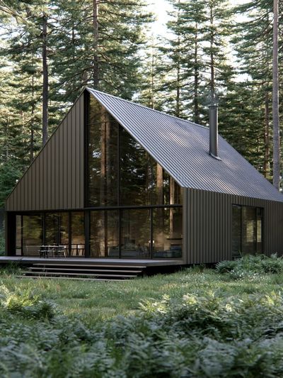 Forest Cabin Architecture Print.
