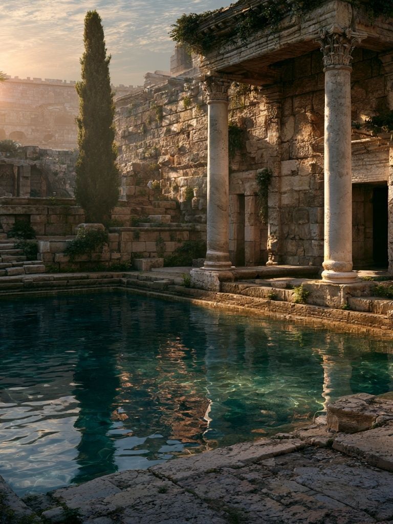 Ancient Ruins at Sunset Poster. poster — photography art