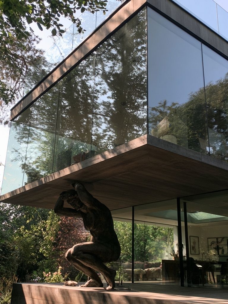 Modern Glass House Photography Poster. poster — architecture art