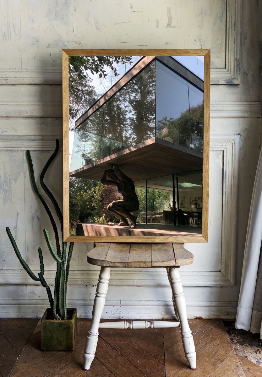 Modern Glass House Photography Poster. room preview