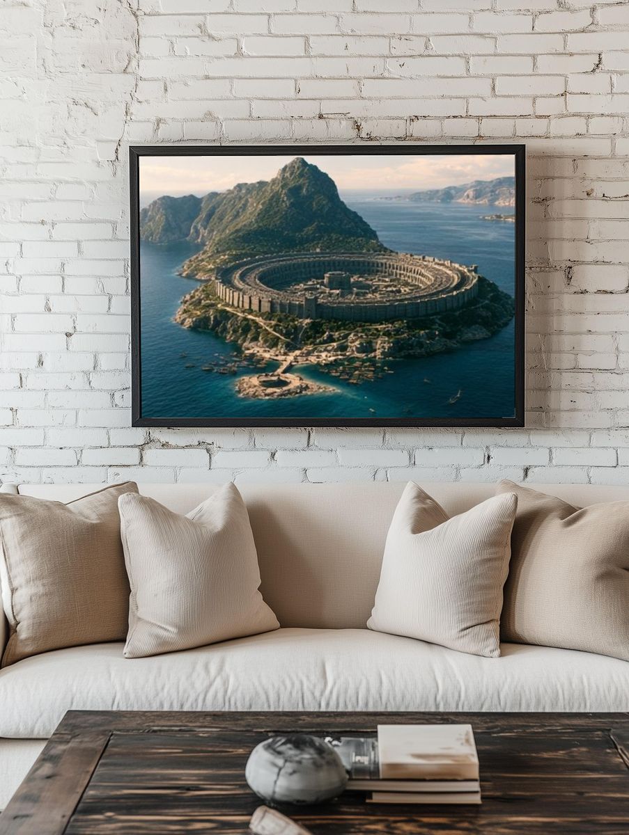 Ancient Island Fortress Photography Poster. room preview