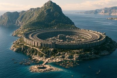 Ancient Island Fortress Photography Poster.