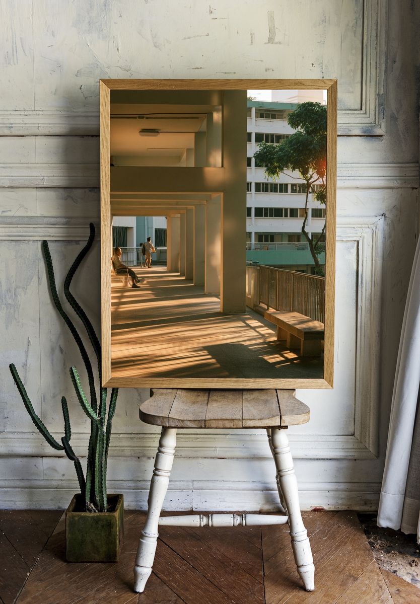 Sunlit Corridor Architecture Poster. room preview