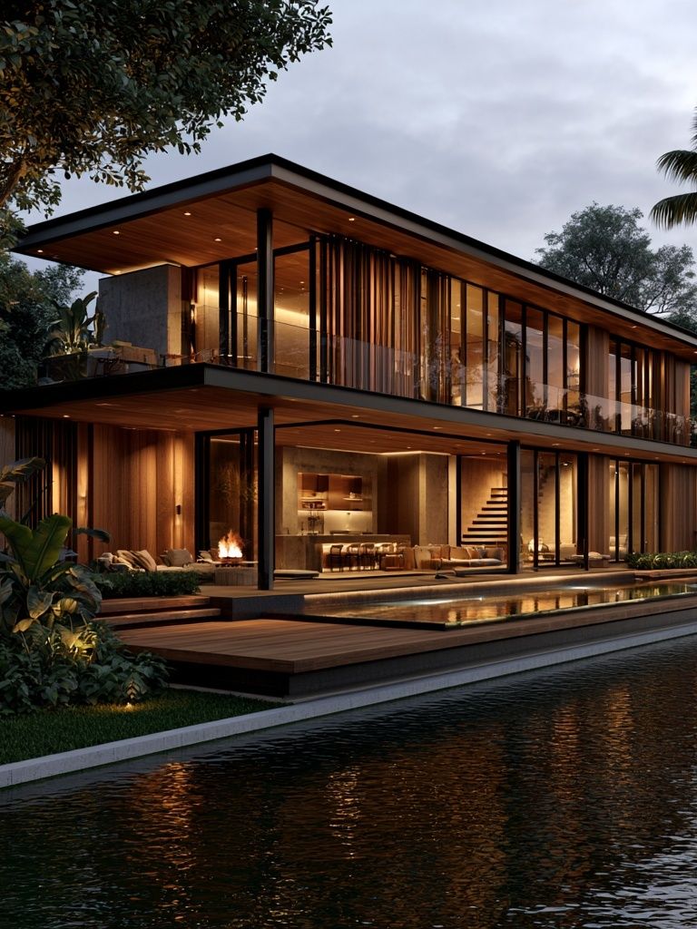 Modern Tropical Villa Architecture Poster. poster detail