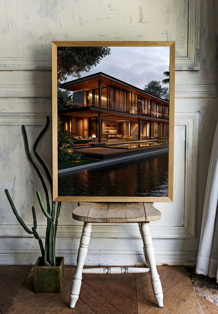 Modern Tropical Villa Architecture Poster. room preview