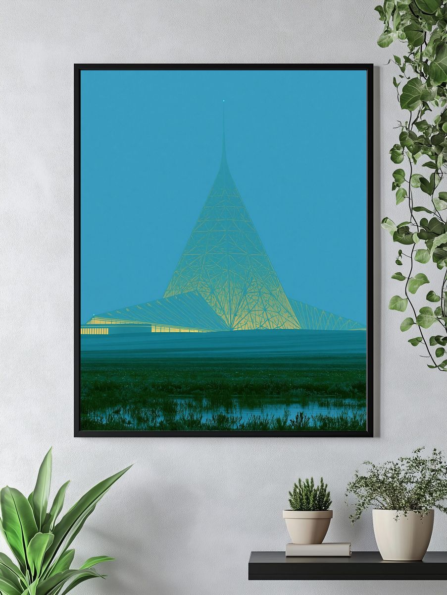 Futuristic Tower Landscape Print. — room view 4