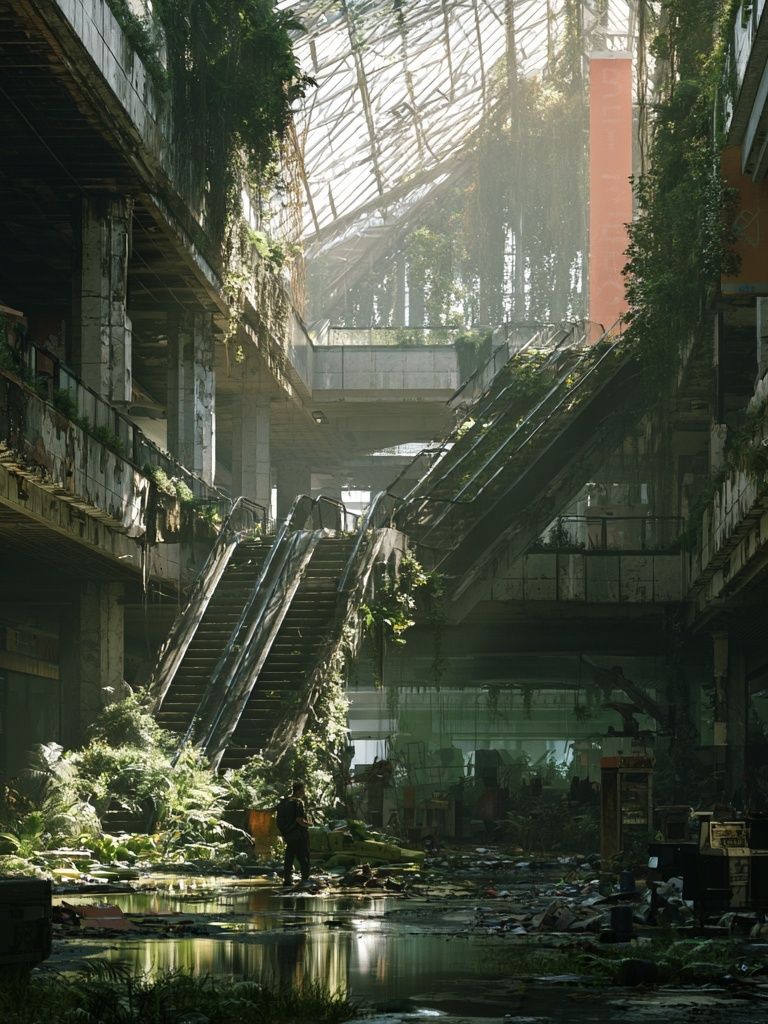 Overgrown Atrium Ruins Poster. poster — architecture art